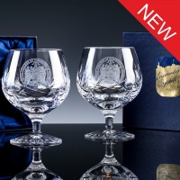 Inverness Crystal Traditional Panelled 24% Lead Crystal 10oz Brandy, Pair, Satin Boxed